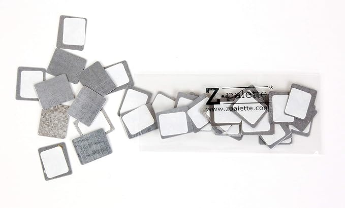 Square Metal Stickers 26mm 30-Pack for Non-Magnetized Makeup Pans-VivaGrace Women