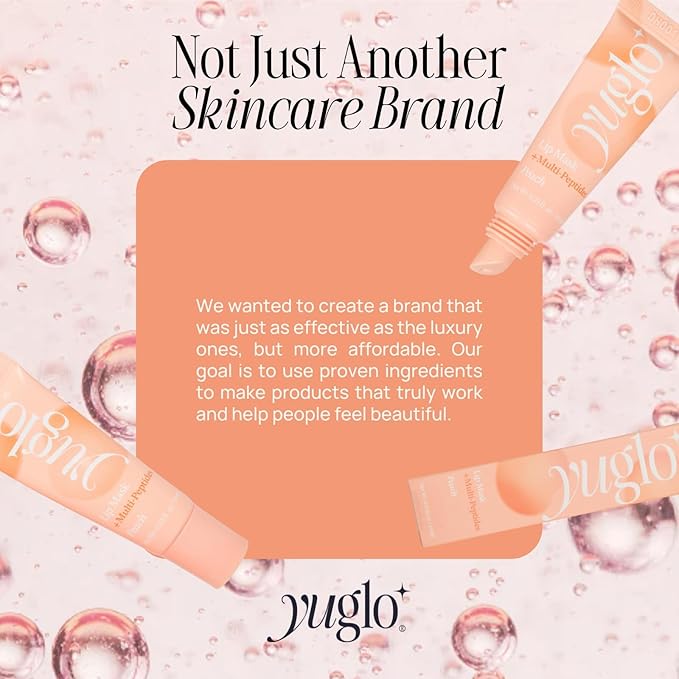 YUGLO Lip Sleeping Mask with Multi-Peptides | Peach Flavor | Hydrating & Plumping Lip Treatment for Dry, Chapped Lips | Nourishes & Moisturizes | Overnight Lip Repair-VivaGrace Women