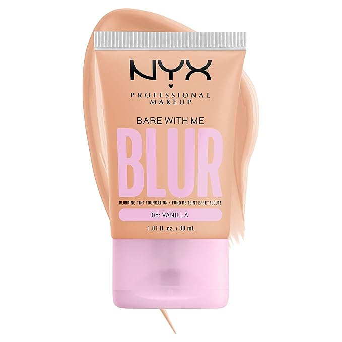 NYX PROFESSIONAL MAKEUP Bare With Me Blur Skin Tint Foundation Make Up with Matcha, Glycerin & Niacinamide - Vanilla-VivaGrace Women