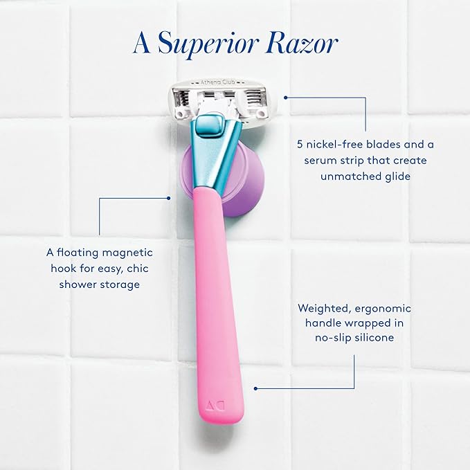 Women's Razor Shave Kit, 1 Pool Party Razor Handle + 6 Blade Refills-VivaGrace Women
