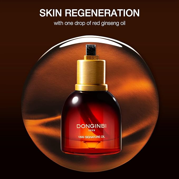Donginbi 1899 Signature Oil - Skin Barrier Repair & Firming Face Oil for Women, Jojoba Seed Oil & Sweet Almond Oil for Sensitive Skin, Korean Red Ginseng Skin Care, 0.88 floz / 25ml-VivaGrace Women
