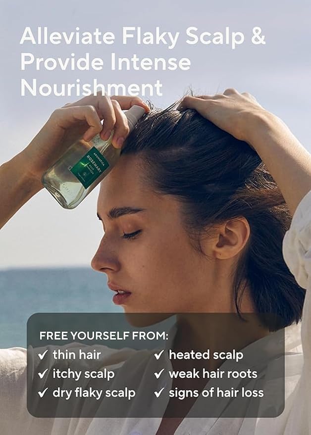 AROMATICA Root Enhancer Rosemary water spray for hair growth – Korean Hair Care Oil for Scalp Detox – Flaky & Itchy & Dry Scalp Treatment – Free from Sulfate, Silicone, and Paraben (3.38oz)-VivaGrace Women