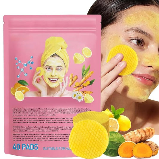 40 PCS Turmeric Kojic Acid Cleansing Pads,Turmeric and Kojic Acid Face Pads,Turmeric Kojic Acid Pads for Face-VivaGrace Women