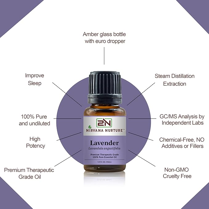 Lavender Essential Oil 100% Pure Premium Therapeutic Grade, Undiluted - Aromatherapy Diffuser for Calm and Relaxation, Skin Care, Hair Care-VivaGrace Women