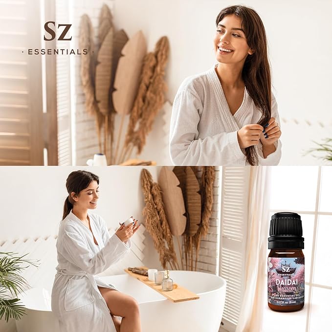 Daidai Blossom Essential Oil - 100% Pure and Undiluted Neroli-Daidai - Citrus Aurantium cv Daidai - Floral & Citrusy Scent with Oriental Overtones - Therapeutic Grade & Vegan - 0.17oz-VivaGrace Women