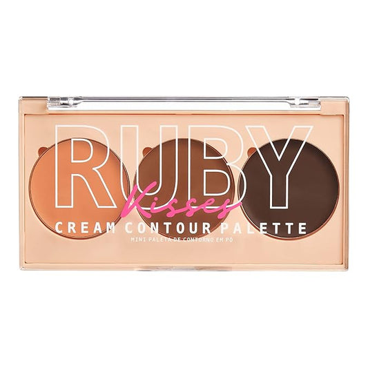 Ruby Kisses Contour Palette 3-in-1 Contour, Conceal, Highlight All-In-One Mini Palette, Long-Lasting, Easy to Blend Cream Contour Palette for Oily and Dry Skin (Tan To Dark)-VivaGrace Women