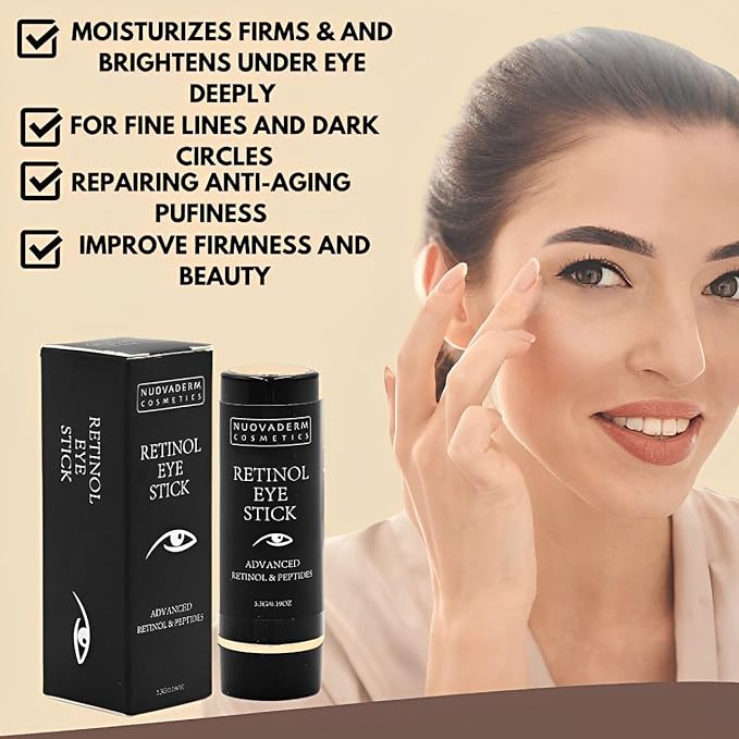 Advanced Retinol Eye Stick Balm - Hydrating Under Eye Stick Brightening Eye Cream with Peptides for Fine Lines, Wrinkles, Dark Circles & Puffiness - Unscented Anti Aging Eye Cream for Women & Men-VivaGrace Women