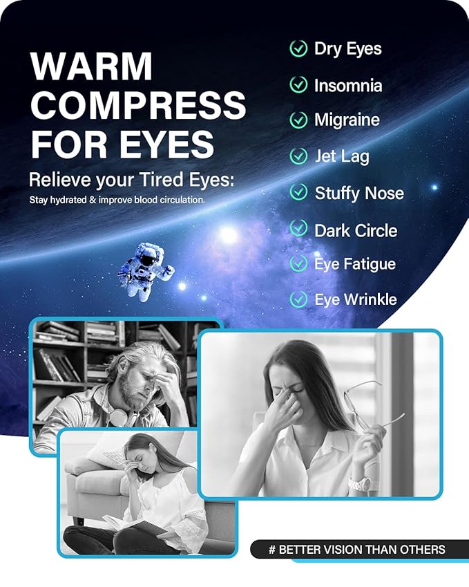 21 Packs Double Earloops Steam Eye Masks for Dry Eyes, Graphene Warm Eye Mask, Heated Eye Mask Reduce Puffiness & Dark Circles, Soothe Tired Eyes for Travel Essentials, Party Favors, Lavender-VivaGrace Women