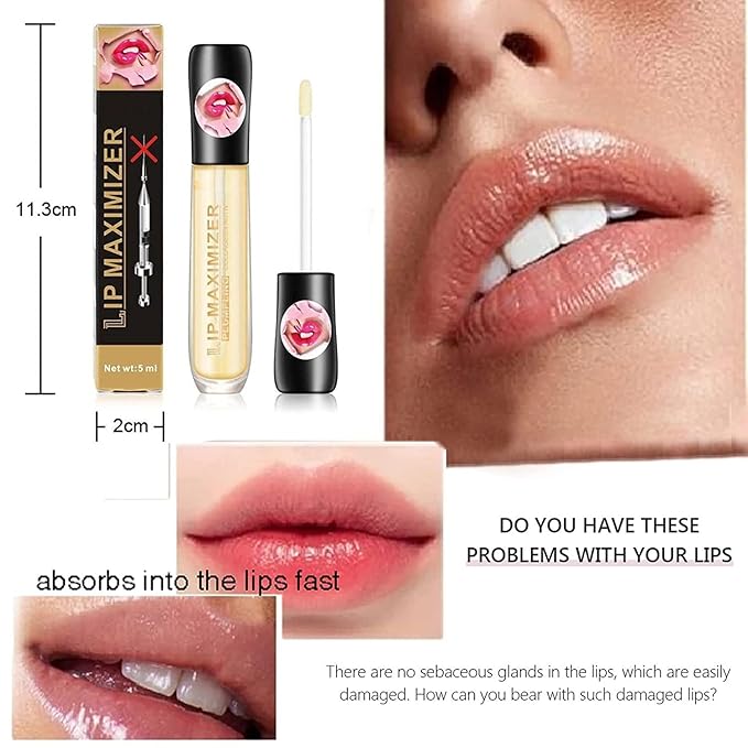 Vitamin E Lip Plumping Serum, Lip Hyaluronic Lip Plumper, Lip Plumping Serum Instant Lip Balm for Moisturize, Eliminate Dryness Wrinkles Enhances Plump Gloss (3PC)-VivaGrace Women