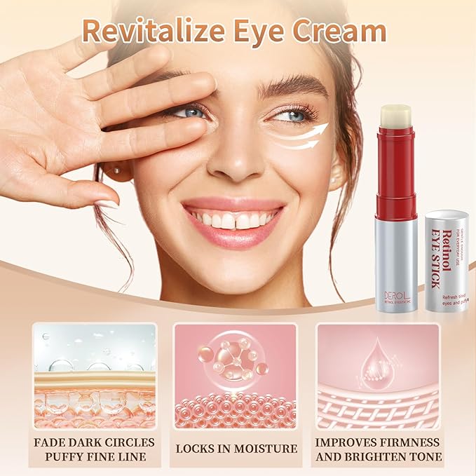 Retinol Eye Cream, Wrinkle Repair Eye Cream for Dark Circles, Under Eye Bag Cream with Retinol & Hyaluronic Acid, Eye Cream Anti Aging to Fight Fine Lines, Reduce Eye Bags,Wrinkles in 3-4 Weeks-VivaGrace Women