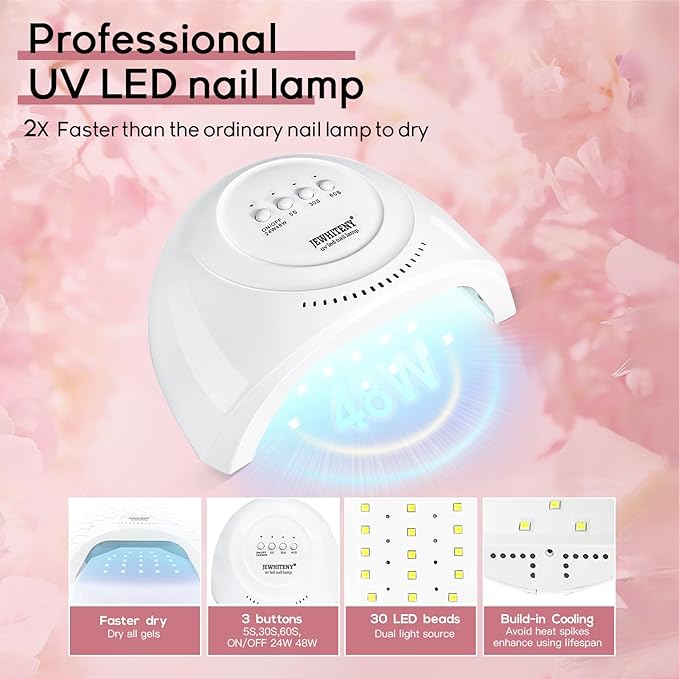 JEWHITENY 14 Colors Poly Extension Gel Nail Kit With U V Lamp Nude Pink White Brown All In One Poly Gel Starter Kit With Base Top Coat Manicure Salon Frence Nail Art DIY-VivaGrace Women