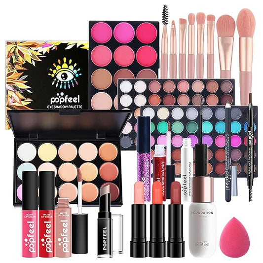Professional Makeup Kit for Women Full Kit, Makeup Set Cosmetic Make Up Kit with Makeup Bag Include Eyeshadow Palette Makeup Brushes Set Lipstick Lip Gloss Foundation Concealer-VivaGrace Women