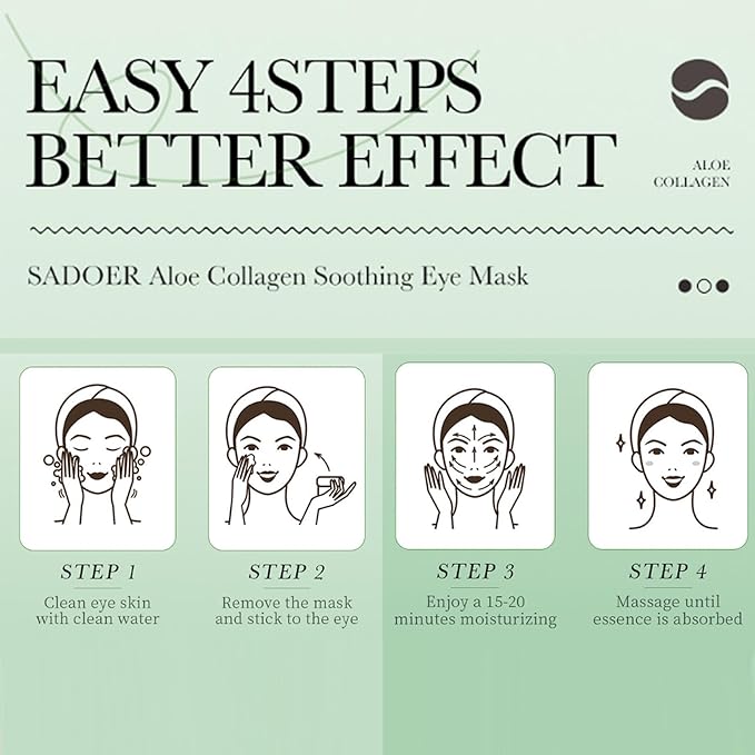 Aloe Vera Under Eye Mask,60 PCS Aloe Vera Gel Eye Mask Skin Care,Hyaluronic Acid Collagen Under Eye Patches for Dark Circles and Puffiness,Reduce Wrinkle Patches,Improves & Firms Eye Skin-VivaGrace Women