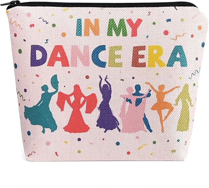 My Dance Era Canvas Zipper Cosmetic Bag, Small Makeup Bag for Women, Friends, Daughter, Sister for Dancers, Dancer Birthday Gifts for Girls (Pink)-VivaGrace Women