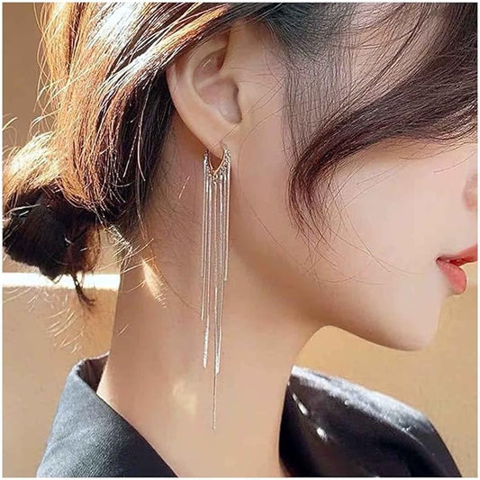 Boho Long Tassel Chain Earrings Fringe Drop Dangle Earrings Gold Dangling Chain Tassel Earrings Vintage Statement Earrings Jewelry for Women and Girls Gifts-VivaGrace Women