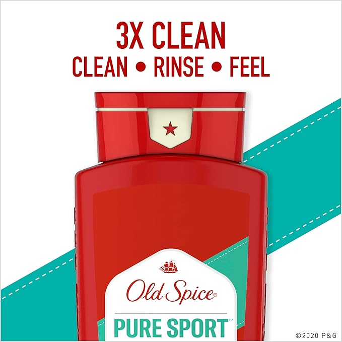 Old Spice Body Wash for Men, Pure Sport Scent, High Endurance, 33.4 fl oz (Pack of 4)-VivaGrace Women