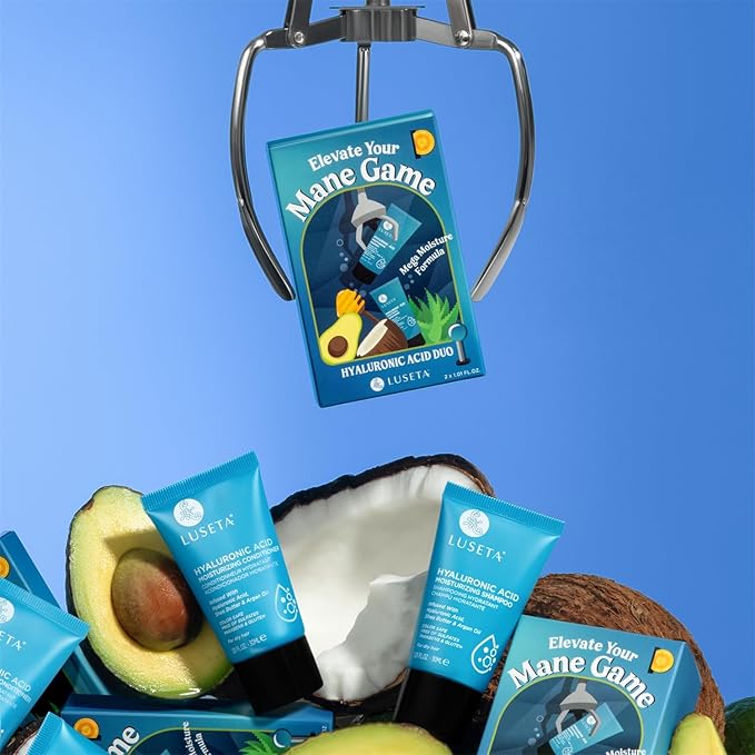 Luseta Hyaluronic Acid Moisturizing Shampoo & Conditioner Set for Dry and Damaged Hair, Sulfate Free Shampoo and Conditioner for Women Infused with Argan Oil and Shea Butter Paraben-Free 2 x 1.01oz-VivaGrace Women