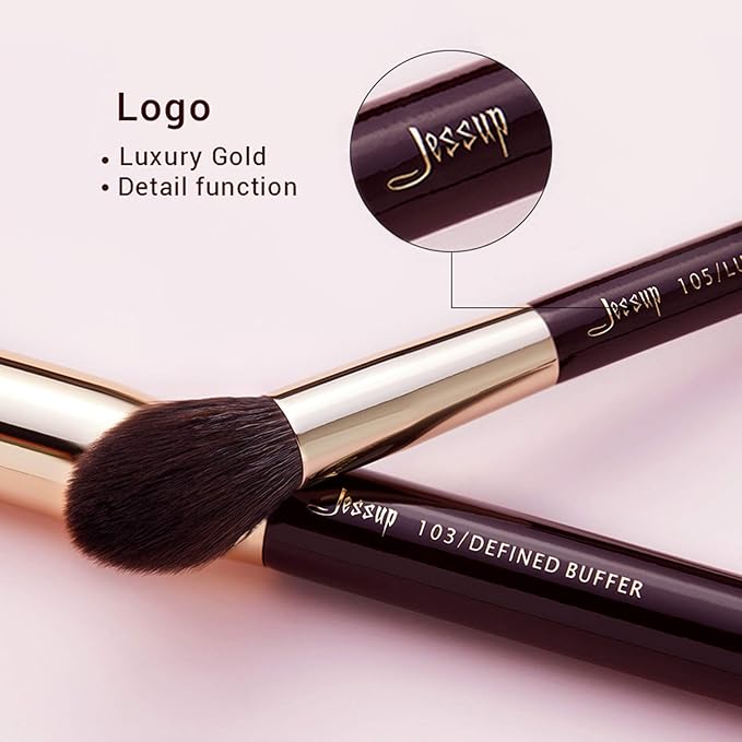Jessup Makeup Brushes Set Professional, 25PCS Premium Natural Powder Foundation Eyeshadow Blending Concealer Blusher Highlight Labeled Brushes, T280-VivaGrace Women