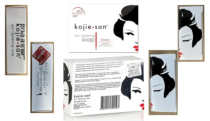 Kojie San Skin and Body Soap 2 Piece Set – Original Kojic Acid, Dark Spot Remover Soap Bar with Coconut & Tea Tree Oil – 65g x 2 Bars & 30g Face Cream-VivaGrace Women