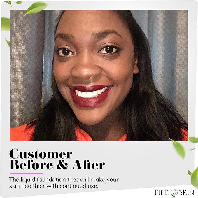 Fifth & Skin: Better’n Ur Skin Liquid Foundation (MOCHA LATTE) - Natural, Organic, Vegan, Cruelty-Free - Gluten-Free Beauty with Buildable Coverage and Palm-Free Luxury - 1 oz-VivaGrace Women