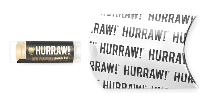 Hurraw! Sun Lip Balm (Zinc Oxide Protection, Broad Spectrum SPF 15, Tangerine, Chamomile): Organic, Certified Vegan, Gluten Free. Non-GMO, 100% Natural. Bee, Shea, Soy and Palm Free. Made in USA-VivaGrace Women