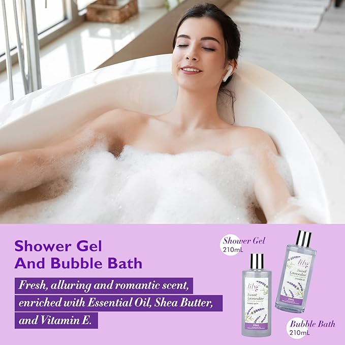 Mothers Day Gift for Mom - Relaxing 18-Piece Bath and Body Basket for Women Lavender Spa Gift Basket Set Bath Collection with Bath Bomb | Christmas, Birthday, Perfect Spa Present for Her All Occasions-VivaGrace Women