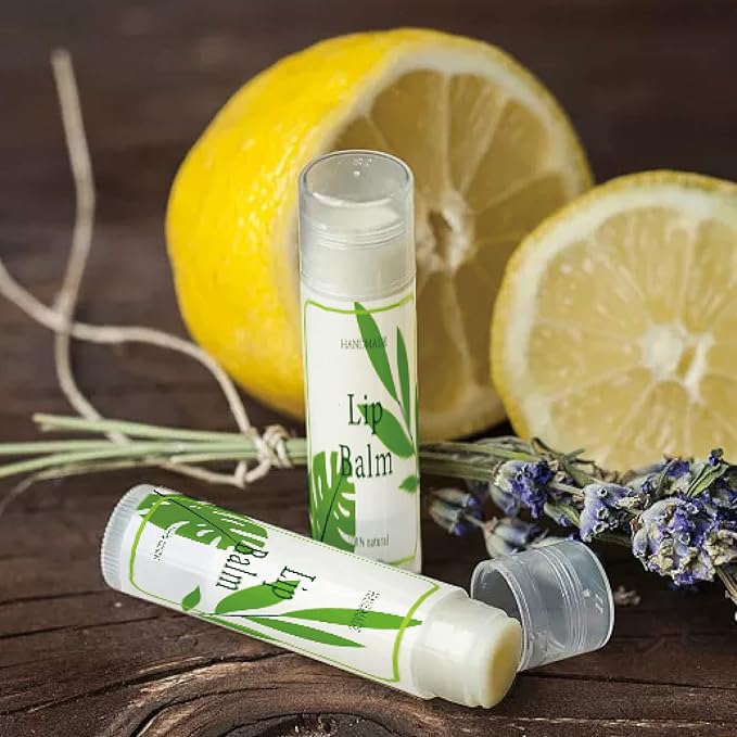 CRASPIRE Lip Balm Labels 80pcs Homemade Lip Balm Labels 2” Clear Lip Balm Labels for Tubes Printable Waterproof Lip Balm Stickers Labels for Lip Balm Handcream Candle Container（Leaves-Green）-VivaGrace Women