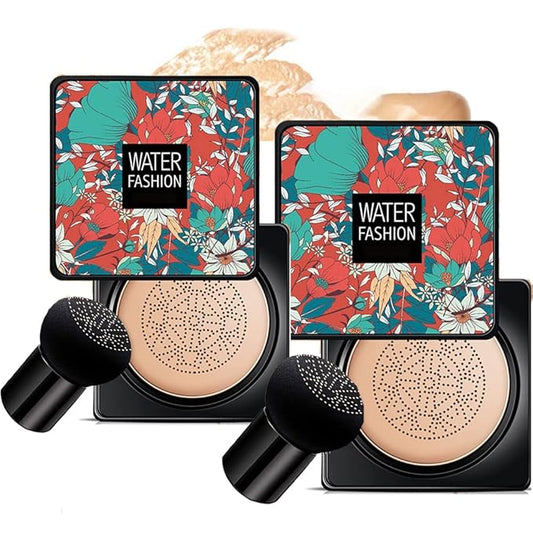 Air Cushion CC Cream Mushroom Head Foundation Air Cushion BB Cream Concealer Moisturizing Brighten Makeup Long Lasting Waterproof-Natural 2Pack-VivaGrace Women