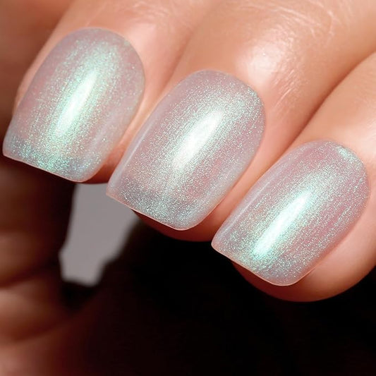 IttiShimmer White Gel Nail Polish, 15ml White Green UV/LED Soak Off Gel Polish Nail Art DIY Salon Design 1Pcs