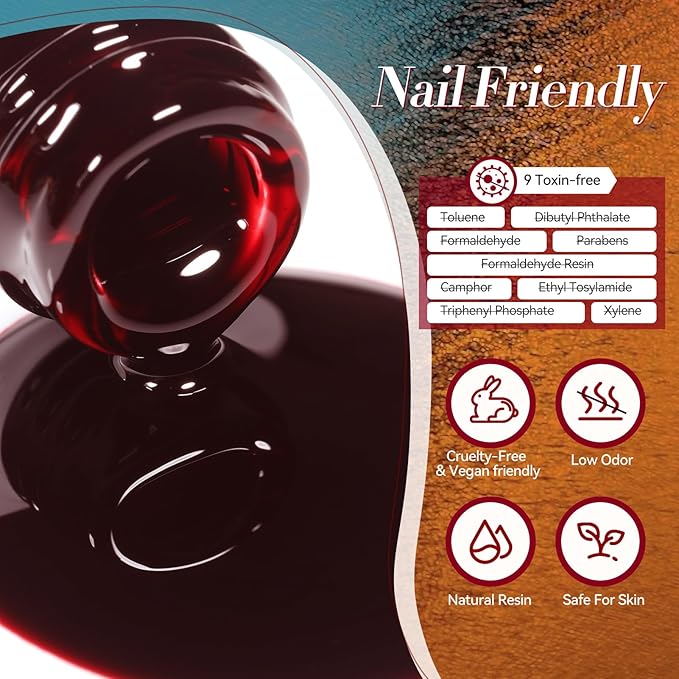 Born Pretty Jelly Gel Nail Polish, Sheer Transparent Crystal Gel Nail Polish, Christmas Brown Red Orange Green Blue Fall Winter Soak off Nail Polish Manicure DIY Home Salon Christmas Gift 7ml 6colors-VivaGrace Women
