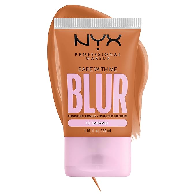 NYX PROFESSIONAL MAKEUP Bare With Me Blur Skin Tint Foundation Make Up with Matcha, Glycerin & Niacinamide - Caramel-VivaGrace Women