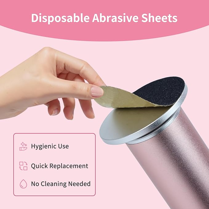 4.8IN Longer Electric Foot Callus Remover with 80pcs Sandpaper Discs, Professional Aluminum Callus Remover for Feet, Stepless Speed Control Pedicure Tools for Dead Skin (Black)-VivaGrace Women