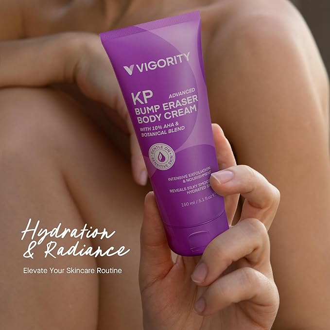 Vigority Keratosis Pilaris Treatment Cream with Lactic Acid – KP Body Bump Exfoliating Moisturizer for Rough, Bumpy, Dry & Flakey Skin, Strawberry Legs – 5.1 Oz-VivaGrace Women