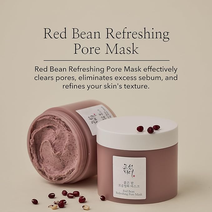 Beauty of Joseon Red Bean Pore Refreshing Mask Mud Cream Hydrating Wash Off Pack, Pore Cleansing Exfoliator, Korean Skin Care for Men and Women 140ml, 4.73 fl.oz-VivaGrace Women