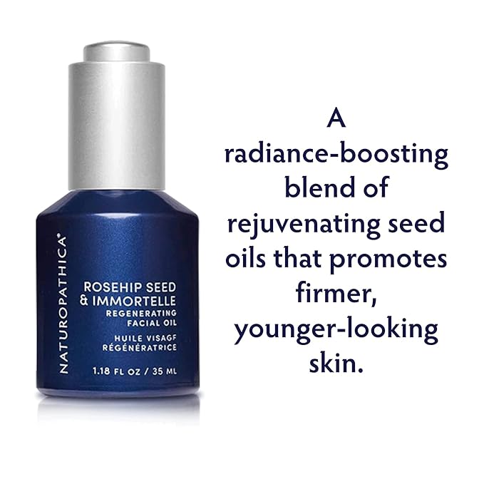 Naturopathica Rosehip Seed & Immortelle Regenerating Facial Oil, Daily Face Oil for Softened Fine Lines and a Healthy Glow, Lightweight Face Oil for Men and Women, 1.18 fl oz-VivaGrace Women