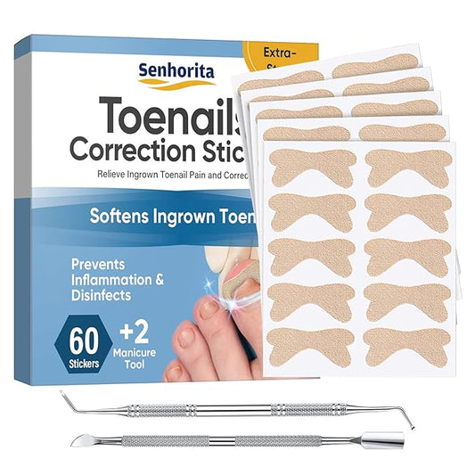 Ingrown Toenail Treatment, 60Pcs Ingrown Toenail Corrector Strips, Ingrown Toenail Removal Kit with File and Lifter, 60Pcs-VivaGrace Women