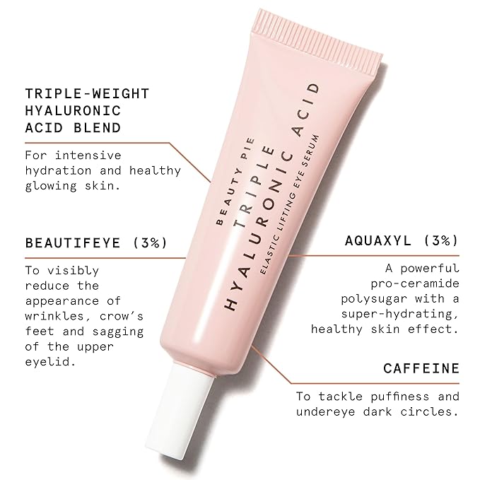 Beauty Pie Triple Hyaluronic Acid Elastic Lifting Eye Serum 15ml – Firming & Brightening Treatment for Dark Circles, Puffiness & Fine Lines – Lightweight, Fragrance-Free Eye Serum-VivaGrace Women
