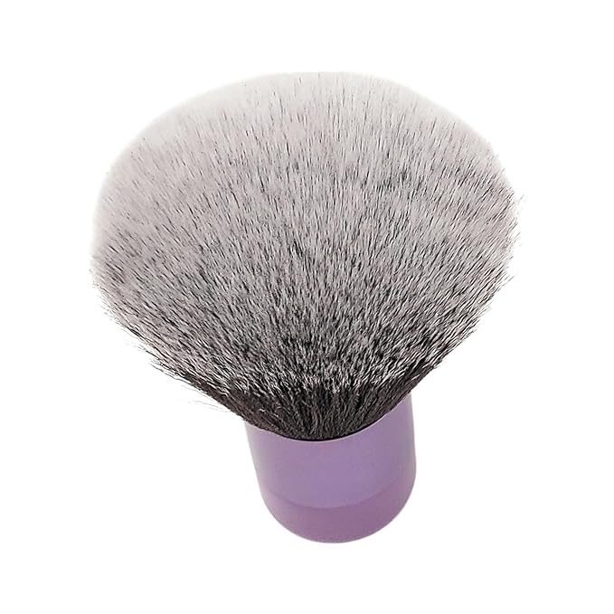 Luxurious and Large Ultra Soft Fluffy Powder Brush, Multipurpose Face, Body, Barber and Beauty Tool, with wooden base Soft Kabuki Brush by BevyGold (Violet)-VivaGrace Women