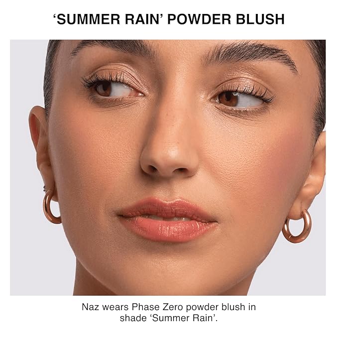 Makeup Powder Blush for cheeks | "Summer Rain" | 4g / 0.141oz | Cruelty-Free, Vegan, Clean Beauty | Buildable & Blendable for Natural, Healthy Glow | Coral, Peach & Golden Hues-VivaGrace Women