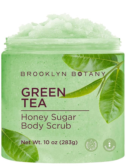 Brooklyn Botany Green Tea Honey Sugar Scrub for Body 10 oz – Deeply Hydrating and Gently Exfoliating Body Scrub for Women and Men – Moisturizing and Nourishing the Skin-VivaGrace Women