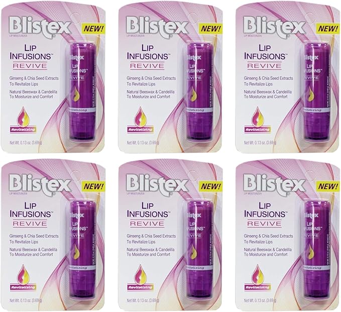 Blistex Lip Infusions Revive Lip Moisturizer 0.13 Ounce (6 Pack)-VivaGrace Women