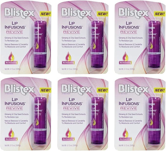 Blistex Lip Infusions Revive Lip Moisturizer 0.13 Ounce (6 Pack)-VivaGrace Women