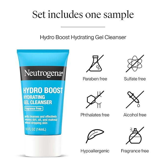 Neutrogena Collagen Bank Face Moisturizer, Broad Spectrum SPF 30 Anti-Aging Face & Neck Collagen Cream, Micro-Peptides, No White Cast 2 fl oz & Trial Size Hydro Boost Facial Cleanser, 0.5oz