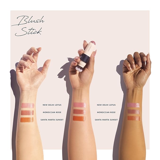 Trestique Blush Stick, Vegan Blush Stick With Built-In Blush Brush, Pink Blush Makeup For Women, Rose Blush Makeup, 2-In-1 Creamy Blush Makeup-VivaGrace Women