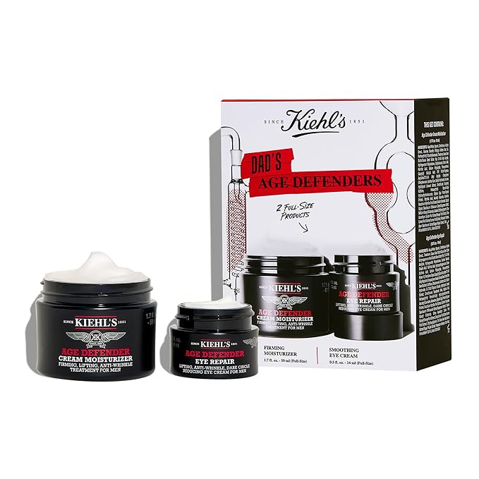 Kiehl's Dad's Age Defenders Skincare Gift Set – 2-Piece Full Size Skincare Set for Men with Firming & Lifting Anti-Aging Moisturizer and Eye Cream for Men, Minimizes Look of Fine Lines and Wrinkles-VivaGrace Women