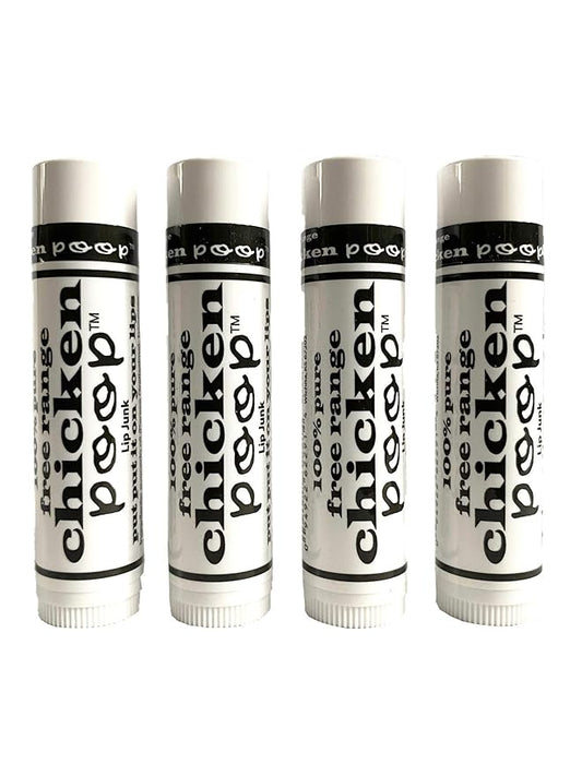 Chicken Poop Lip Balm Simone Chickenbone Original 100% Natural Moisturizer for Dry, Chapped Lips, 0.15 oz, Pack of 4-VivaGrace Women