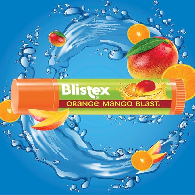 Blistex Orange Mango Blast Lip Balm, Vitamins C & E, Bulk Lip Balm, Super Smooth Moisturization, Refreshing Flavored Lip Hydration, 0.15 Ounce (Pack of 24)-VivaGrace Women
