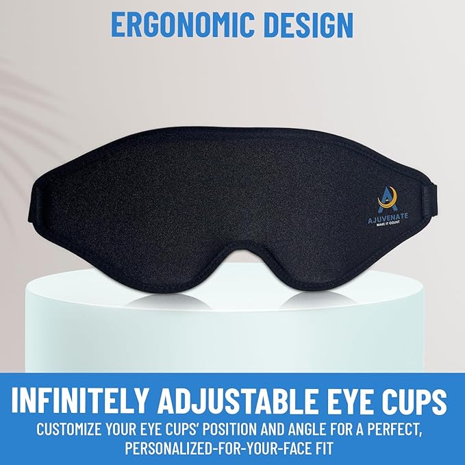 3D Sleep Mask for Men Women | 100% Blackout, Zero Eye Pressure, Breathable Material | Comfortable Night Blindfold for Sleeping, Travel and Meditation (Black)-VivaGrace Women