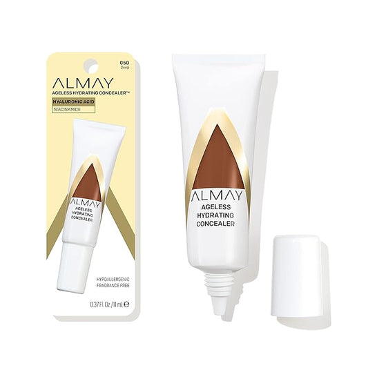 Almay Anti-Aging Concealer, Face Makeup with Hyaluronic Acid, Niacinamide, Vitamin C & E, Hypoallergenic-Fragrance Free, 050 Deep, 0.37 Fl Oz (Pack of 1)-VivaGrace Women