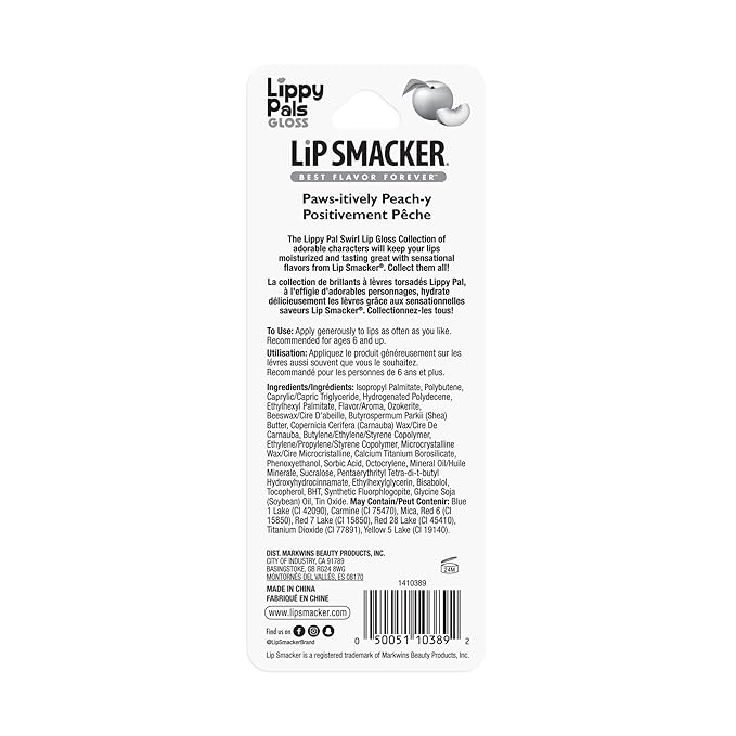 Lip Smacker Lippy Pals Swirls Panda, Flavored Moisturizing & Smoothing Soft Shine Lip Balm, Hydrating & Protecting Fun Tasty Glossy Finish, Cruelty-Free & Vegan - Paws-Itively Peachy-VivaGrace Women